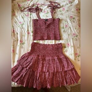 Red + White Cheetah Print Set Size Small